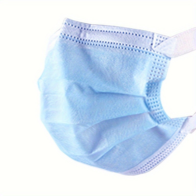 100pcs Novacciva Premium Breathable Disposable Face Masks - 3-Layer Protection, Elastic Earloops, Dust-Proof, Anti-Fog, Soft Skin-Friendly, Adult Size (6.89in X 3.74in) for Medical Use